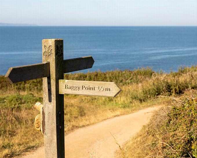 National trust coastal path to baggy point in devon
