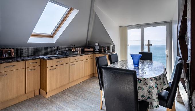 Kitchen in the self contained apartment at Lundy House Hotel in Woolacombe and Devon